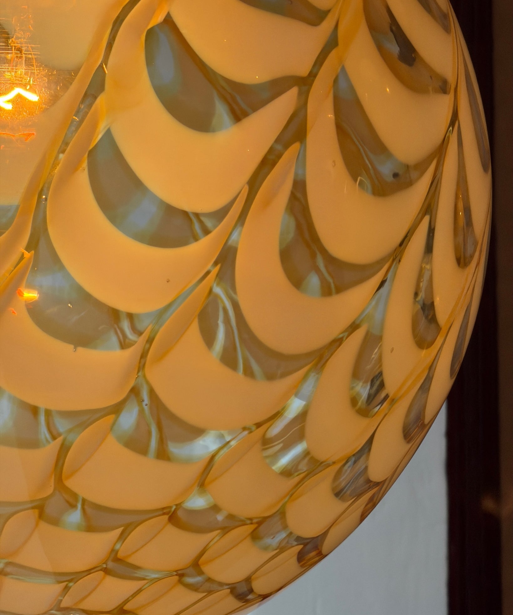 Vintage golden clear Murano ceiling lamp (D35)