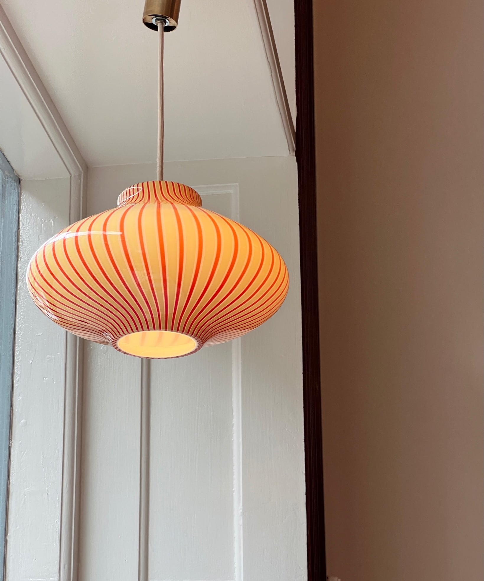 Vintage Massimo Vignelli red/yellow/white ceiling lamp