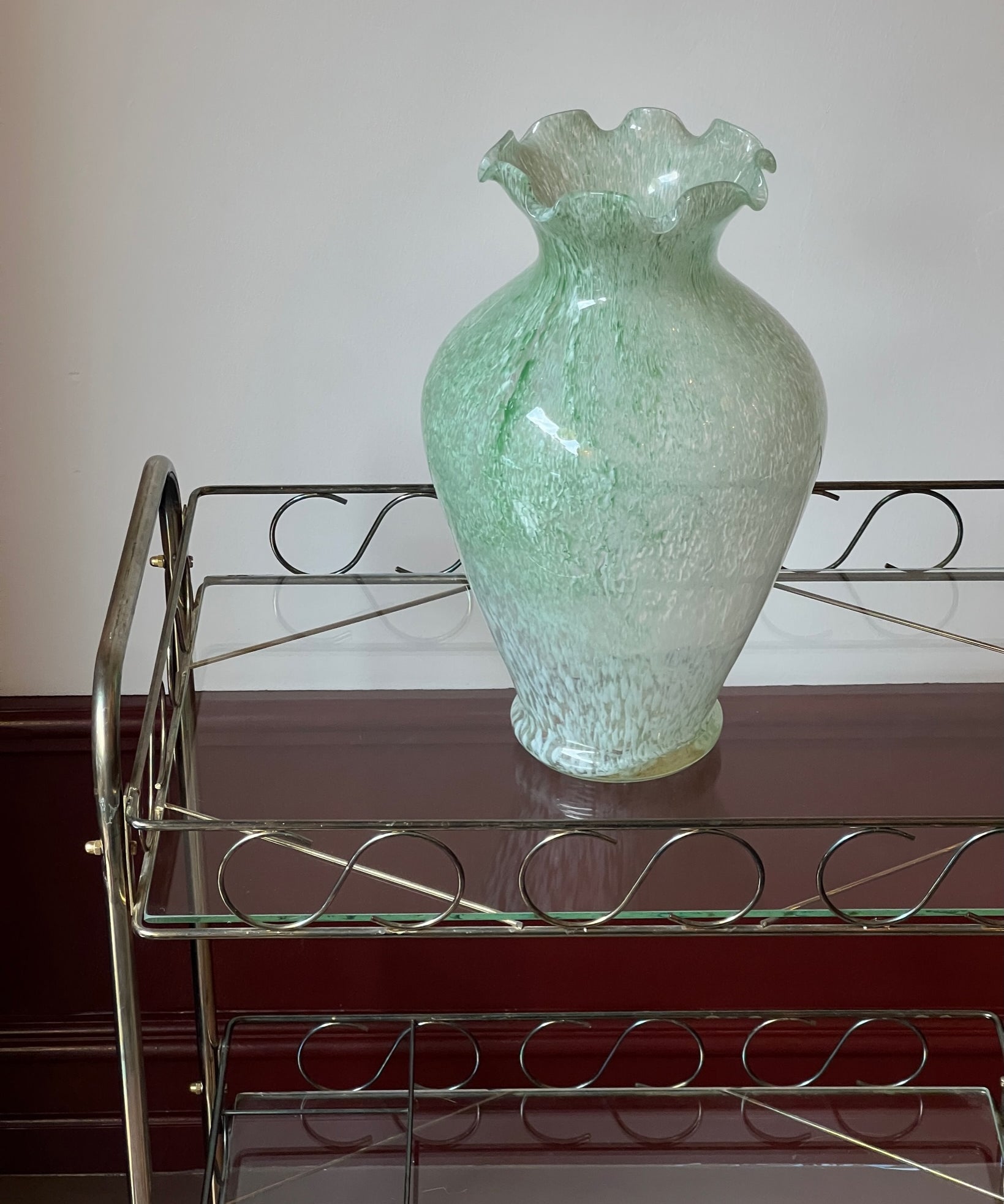 Vintage green Murano vase