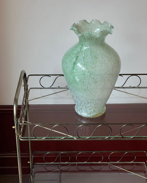 Vintage green Murano vase