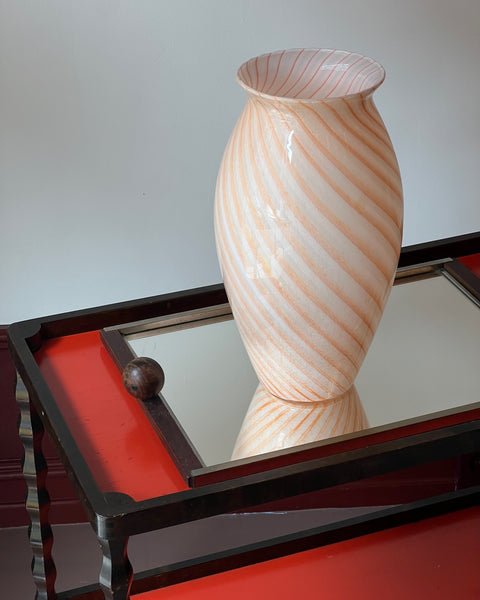 Vintage orange/white swirl Murano vase