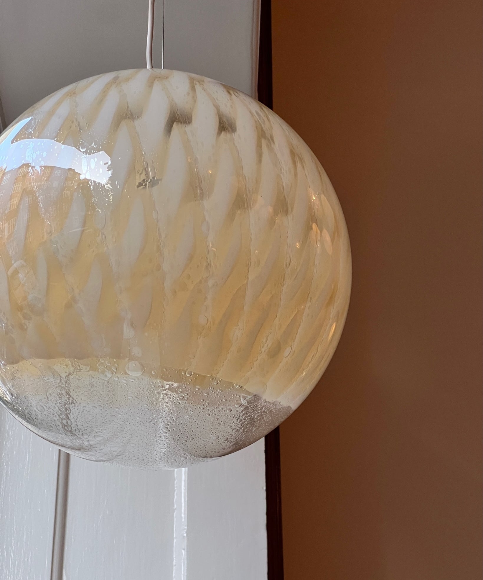 Vintage golden clear Murano ceiling lamp (D35)
