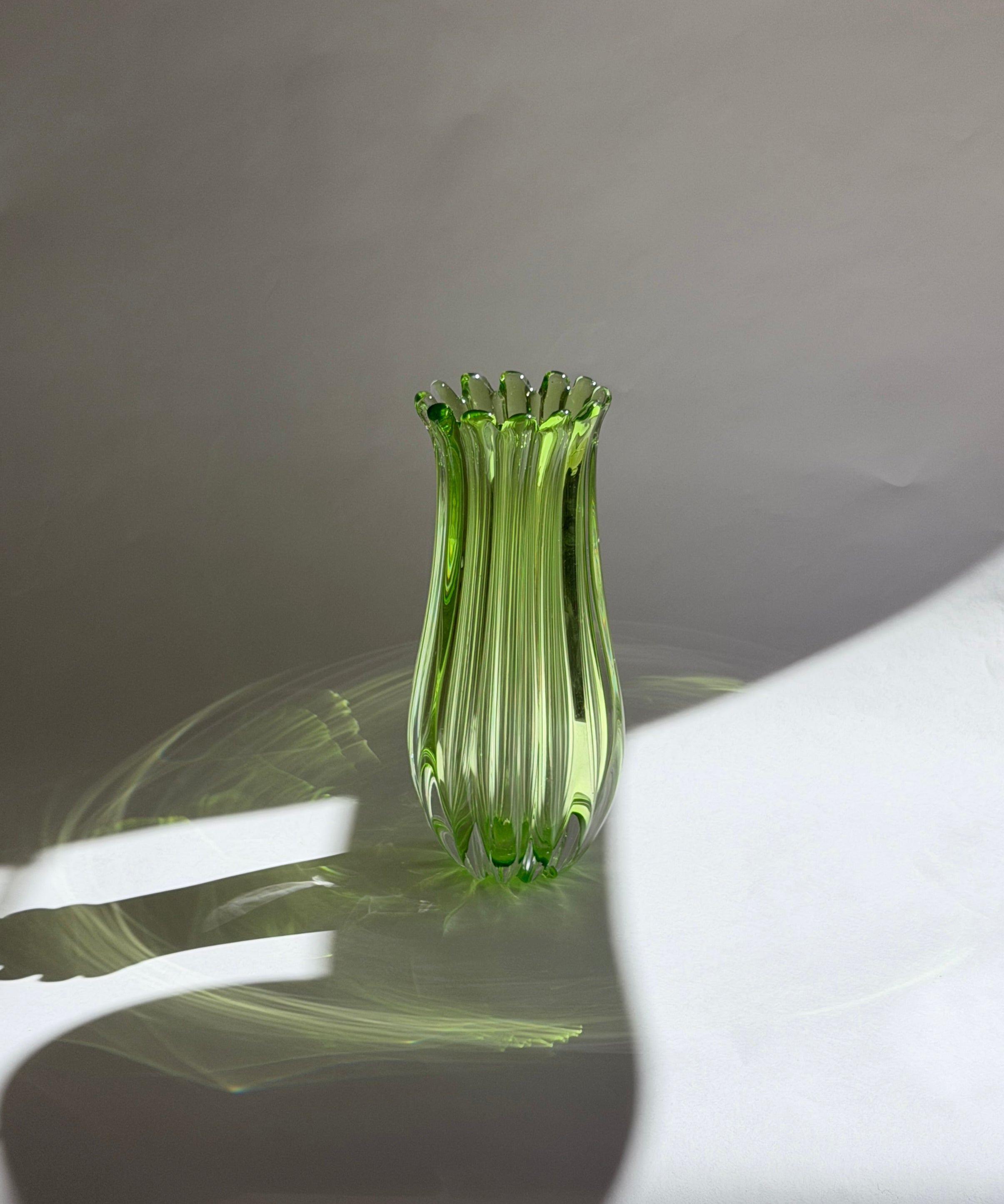 Vintage green Murano vase