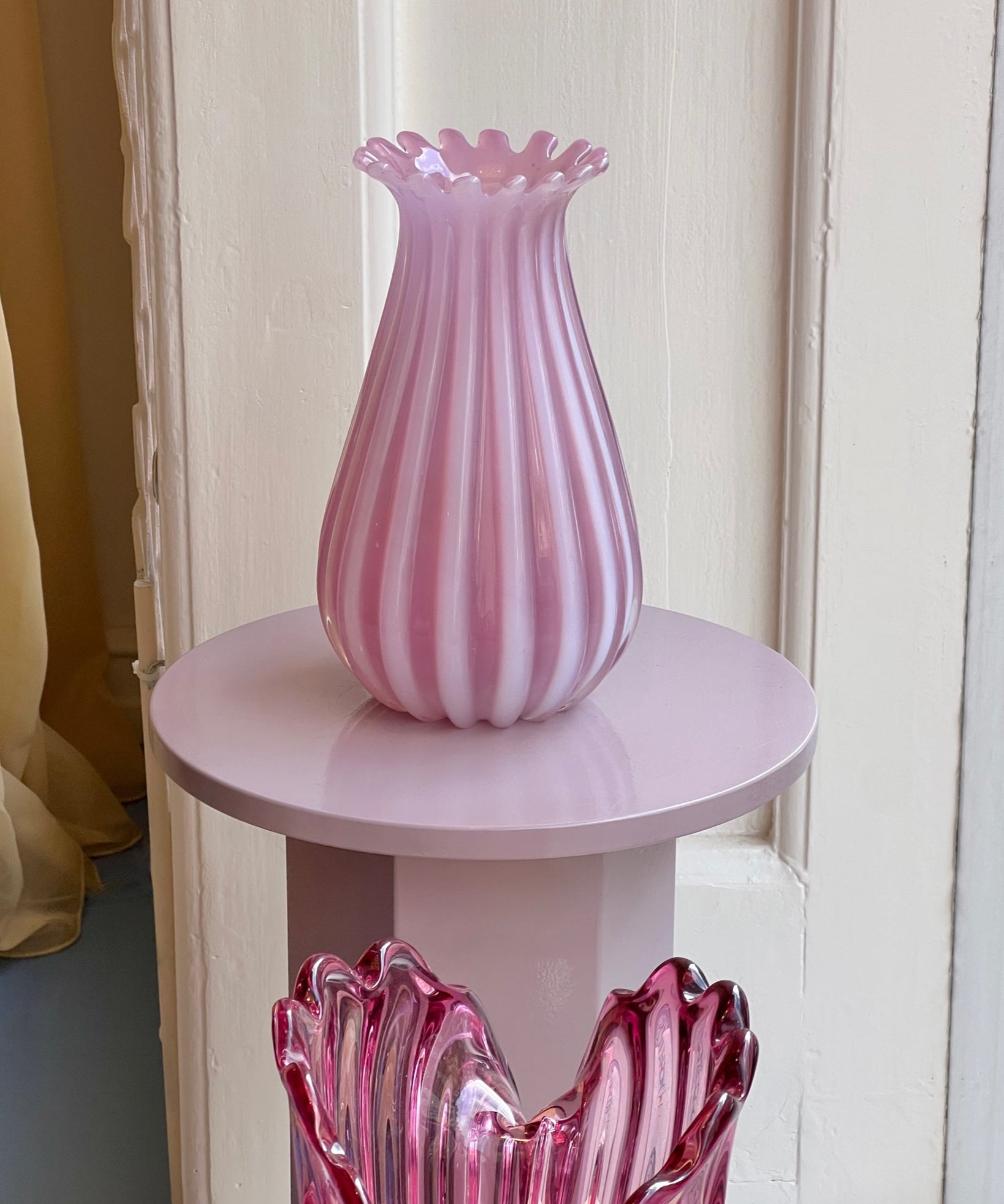 Vintage pink Murano vase