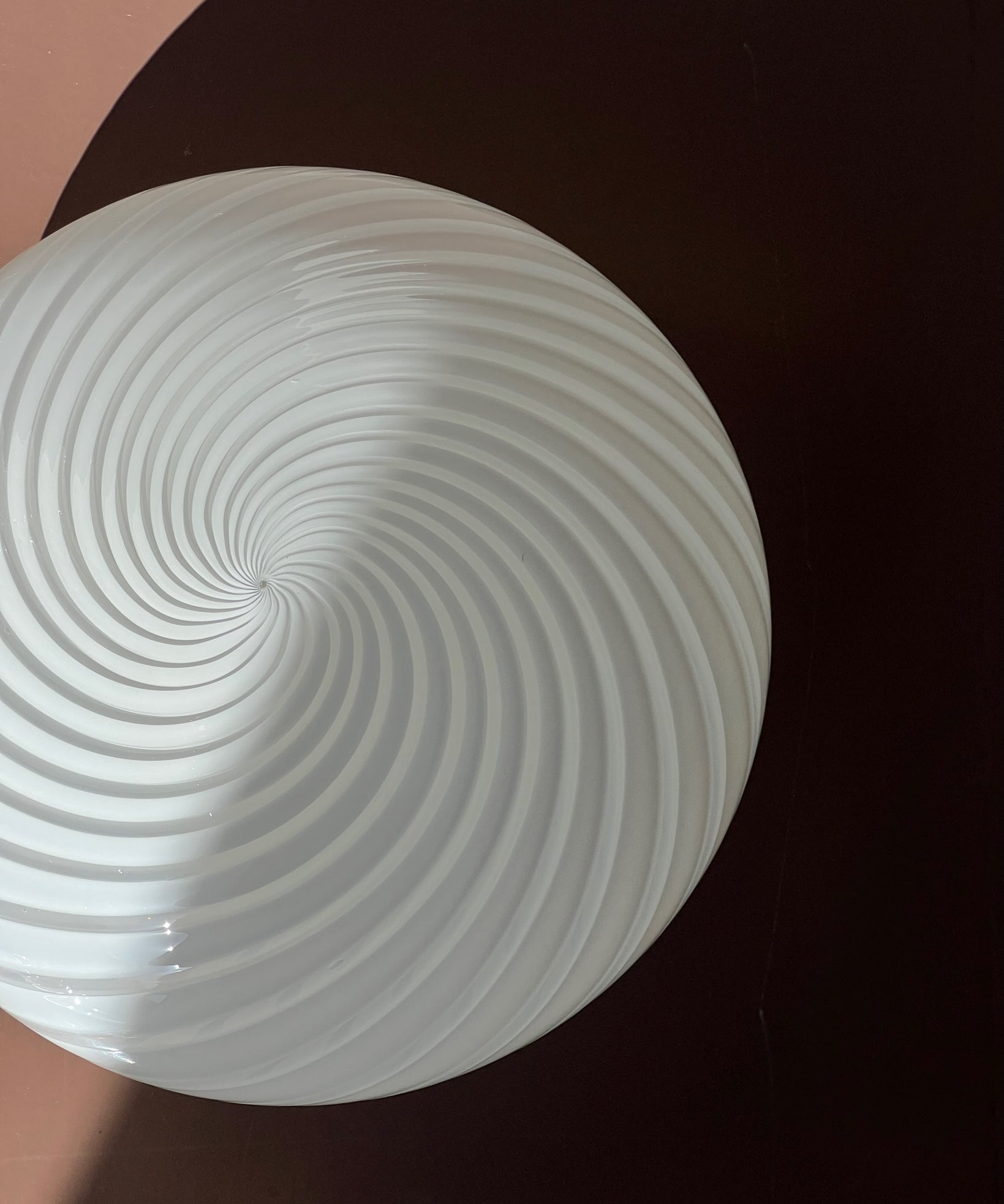Vintage Murano white swirl ceiling/wall lamp (D29)