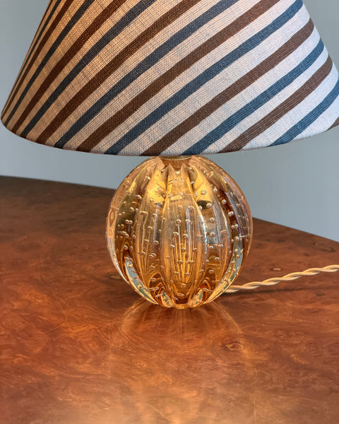 Vintage yellow/golden Murano table lamp (incl. lampshade)