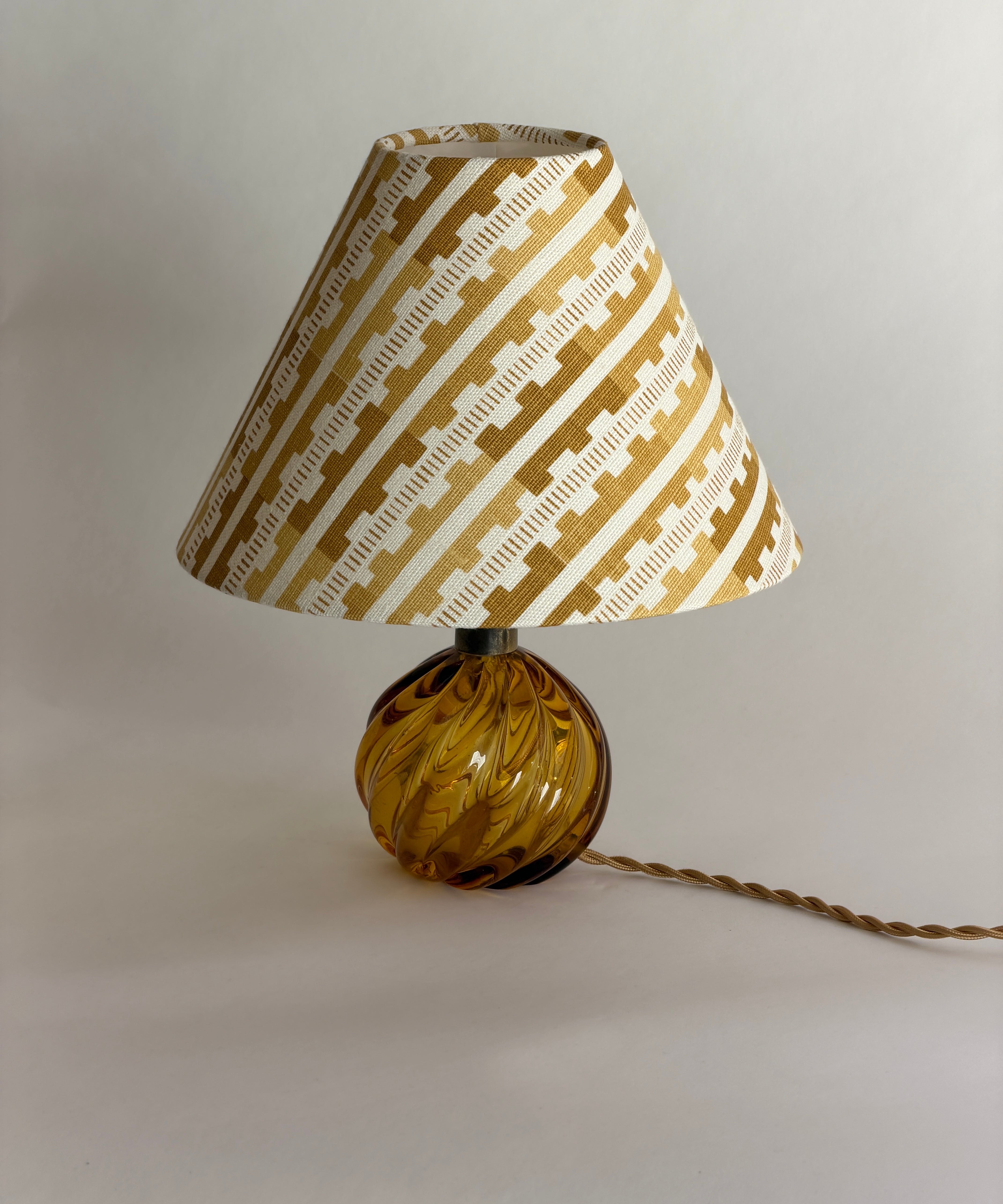 Vintage amber Murano table lamp  (incl. lampshade)