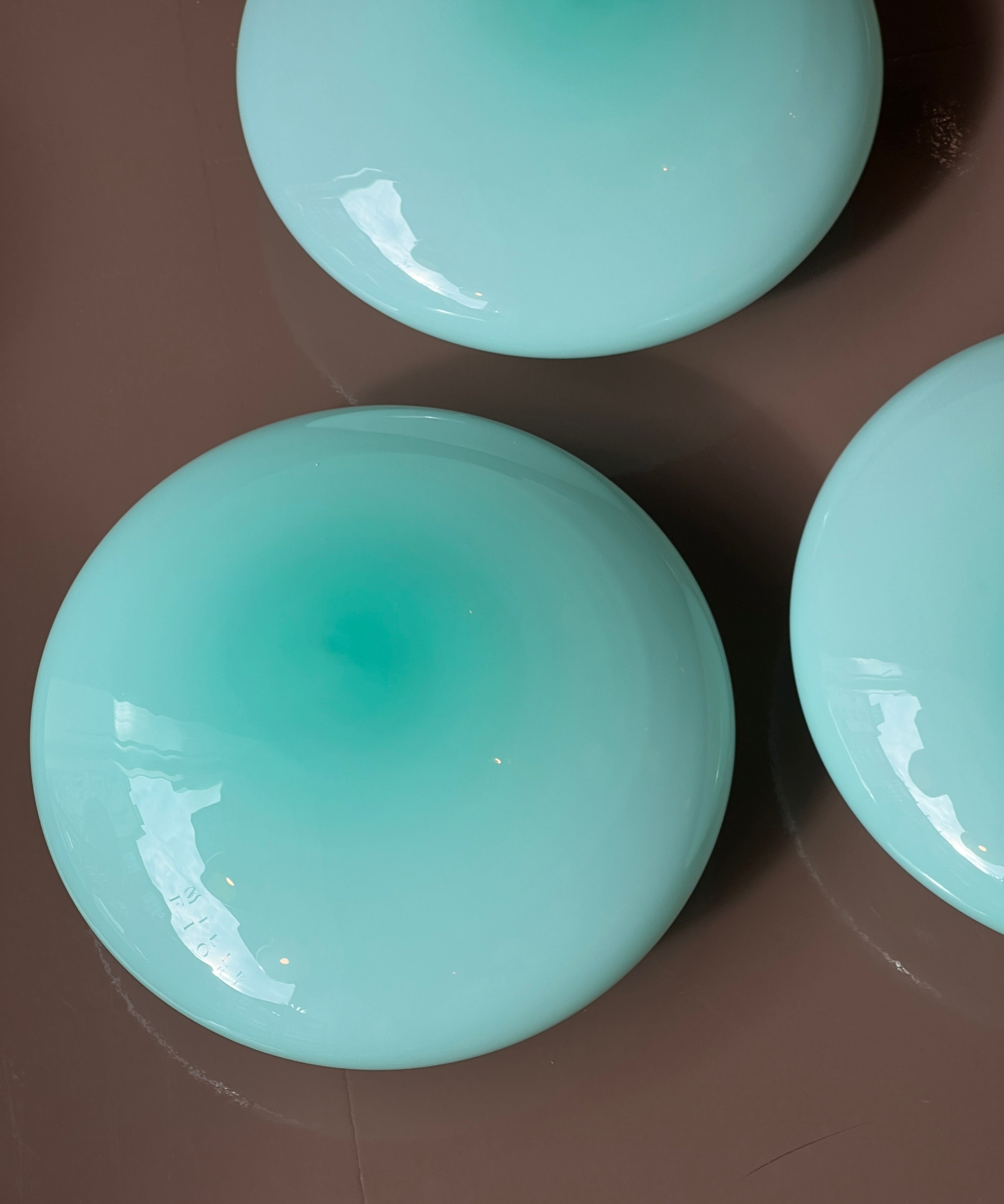 Vintage Murano opal turquoise ceiling/wall lamp (D36) (2 available)
