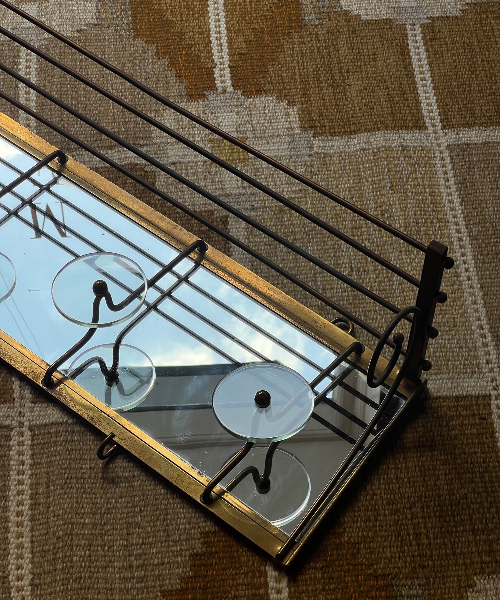 Vintage hat shelf with coat rack