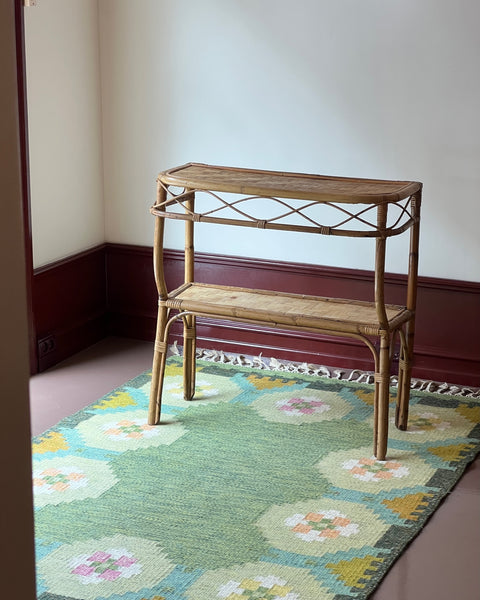 Vintage rattan console table
