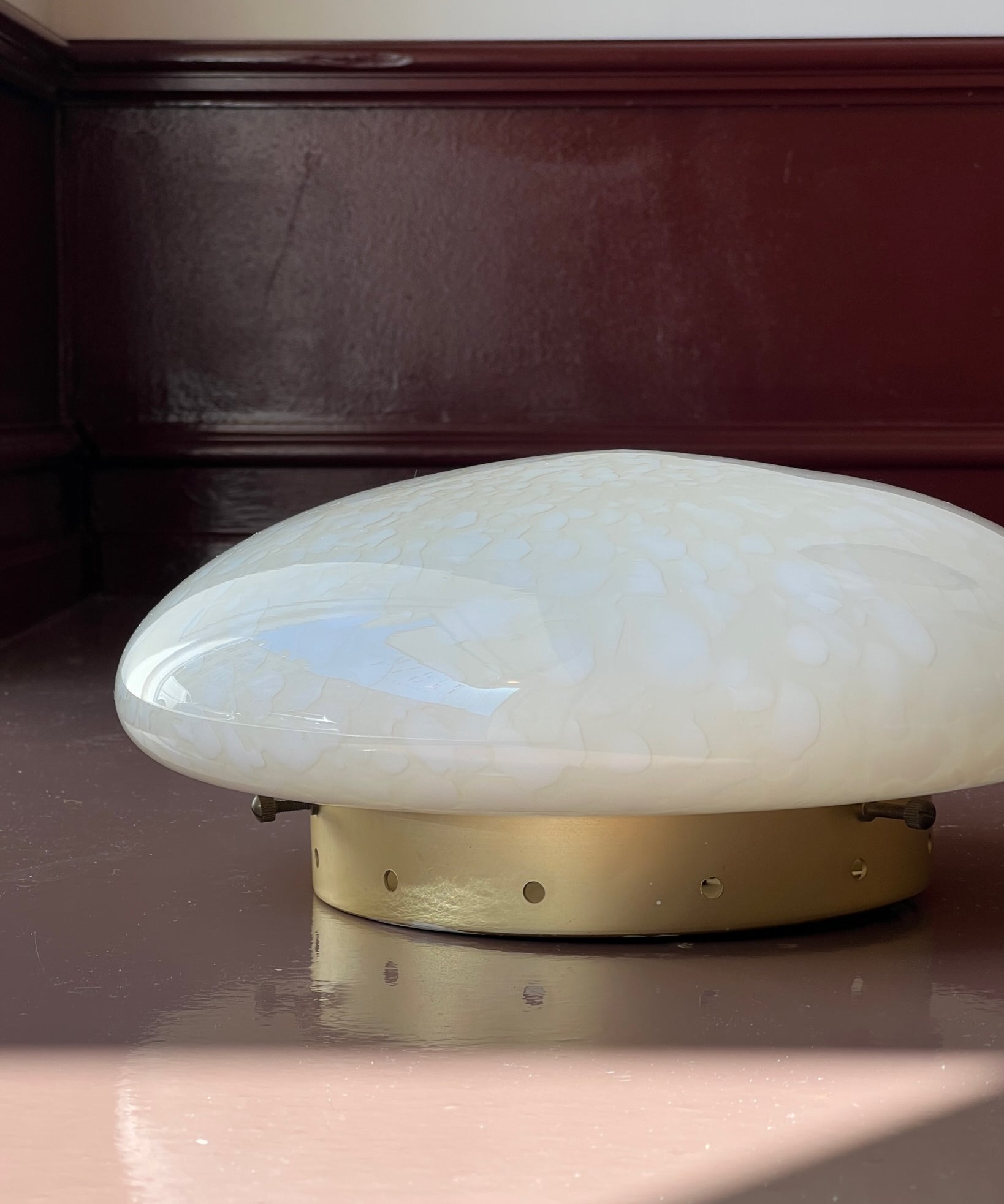Vintage Murano white/creme dotted ceiling/wall lamp (D28)