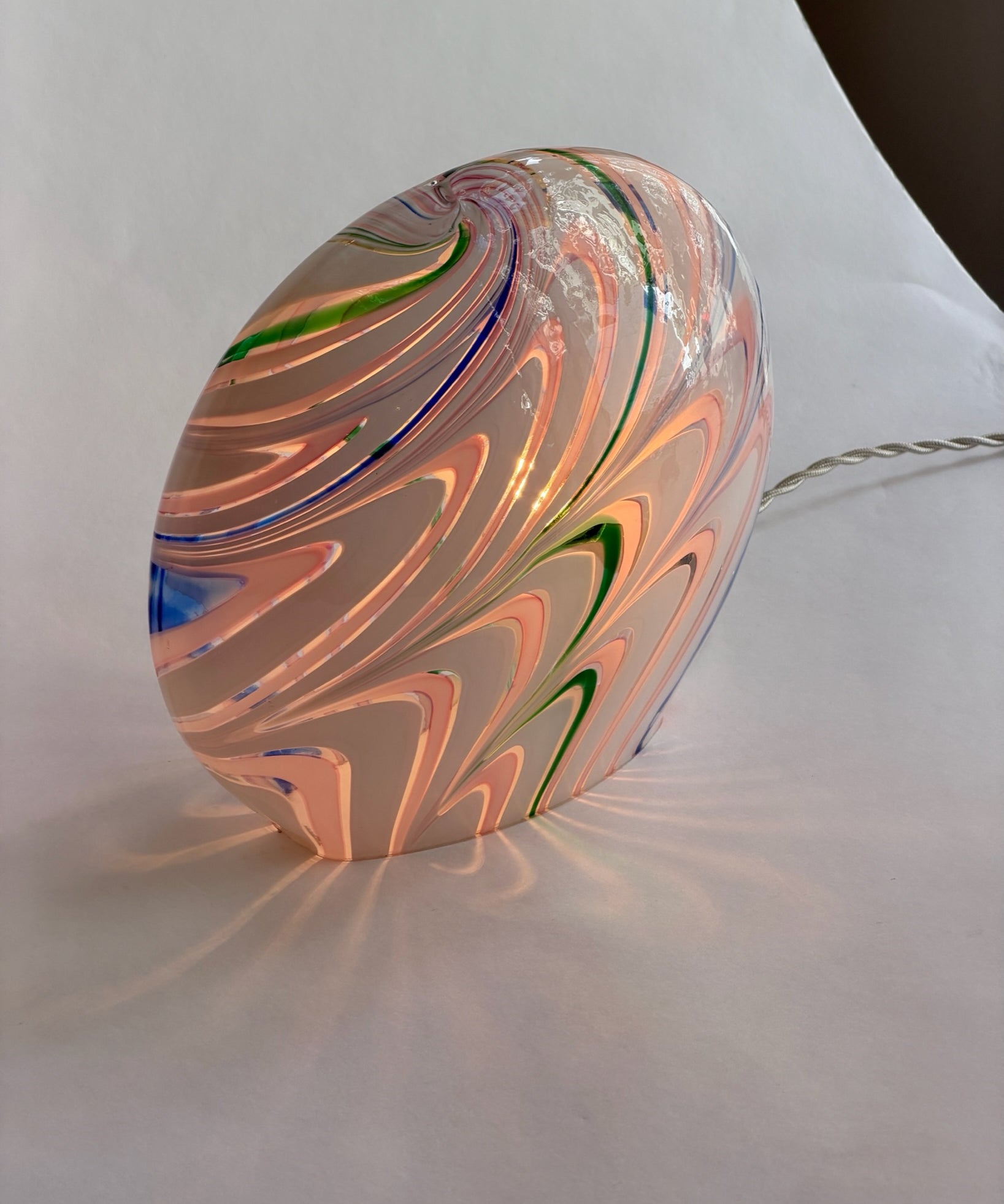 Vintage multi-coloured Murano table lamp