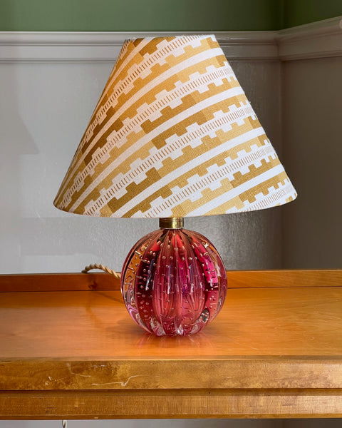 Vintage pink Murano table lamp (incl. lampshade)