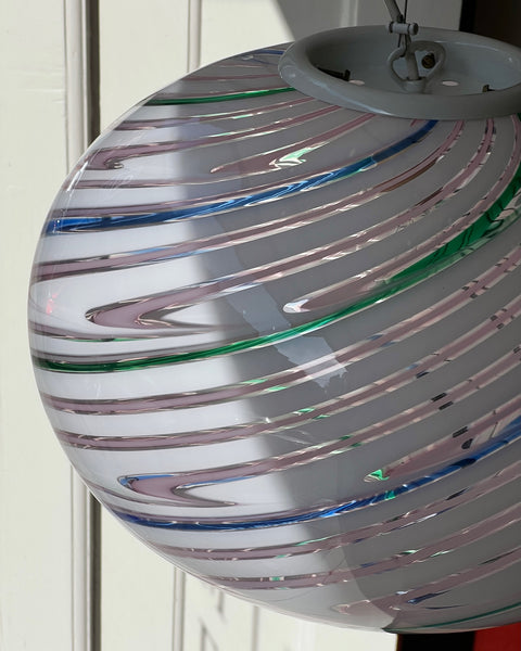 Vintage oval Murano multi-coloured/transparent ceiling lamp (D50)