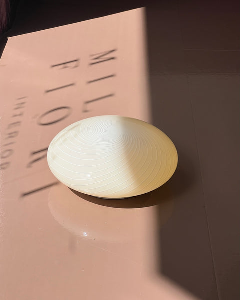 Vintage Murano cream/white swirl ceiling/wall lamp (D28)