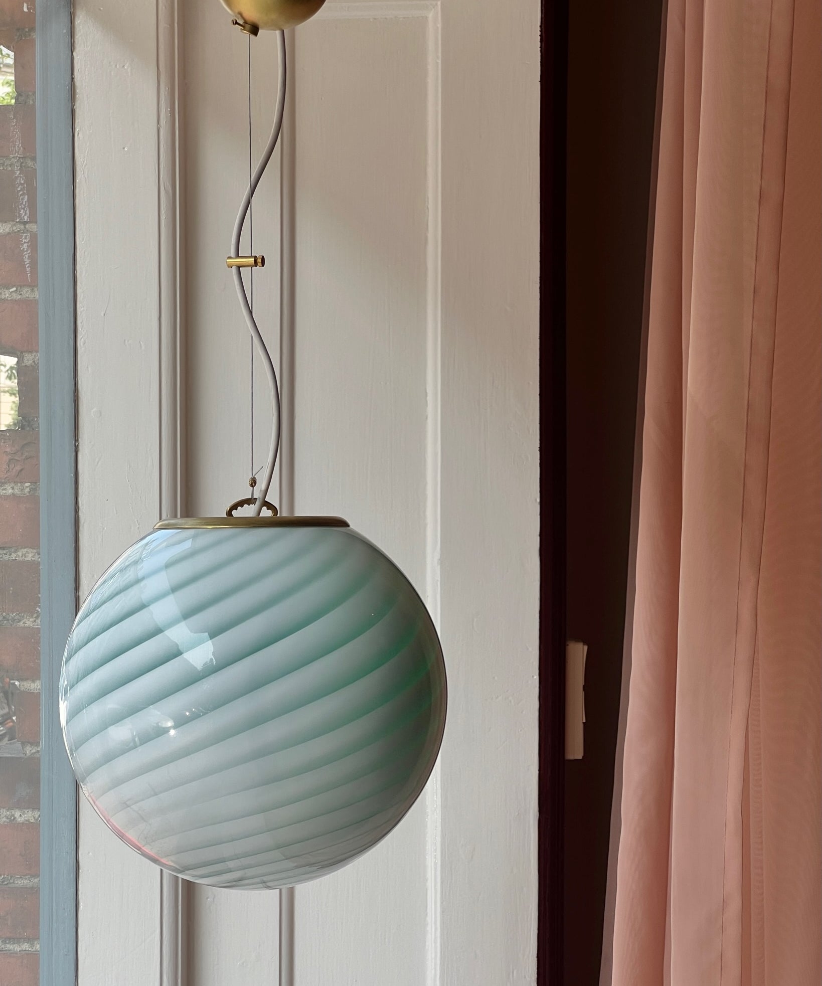 Candy ceiling lamp - Aqua green swirl (D30)