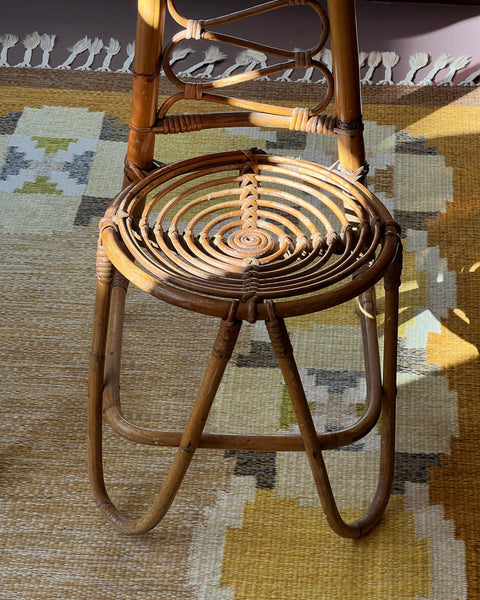 Vintage rattan/bamboo chair, Italy, 1960s (2 available)