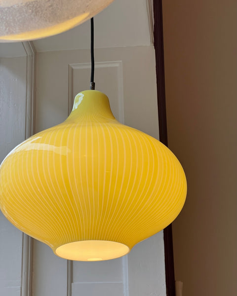 Vintage Massimo Vignelli yellow/white ceiling lamp