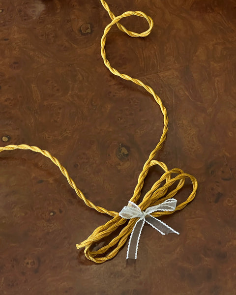 Cotton braided cable with switch and EU plug (for wall lamps)