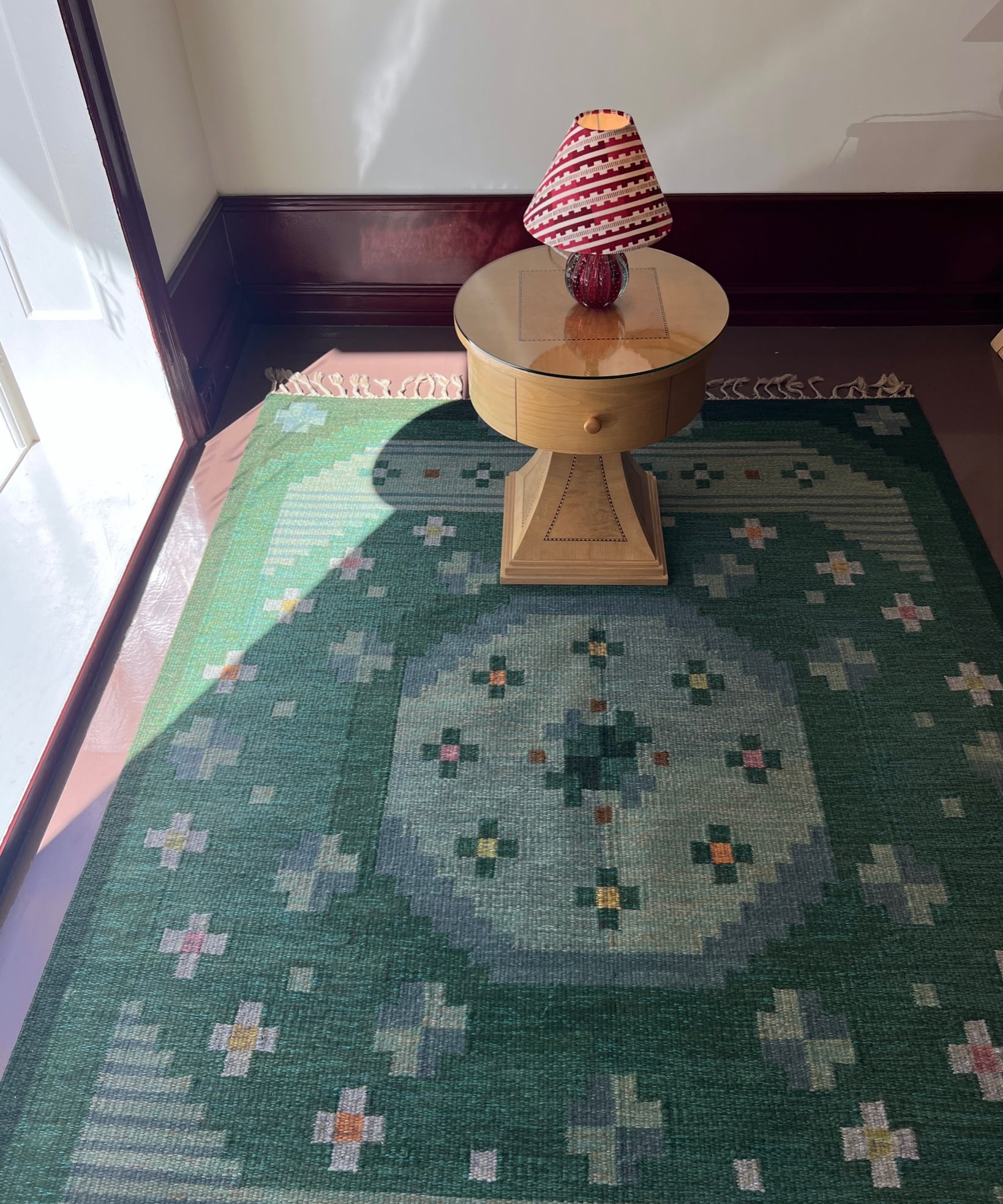 Vintage flat weave rug by Anna-Johanna Ångström (Å)