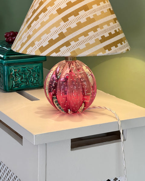 Vintage pink Murano table lamp (incl. lampshade)