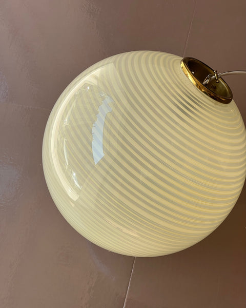 Vintage yellow/cream swirl Murano ceiling lamp (D40)