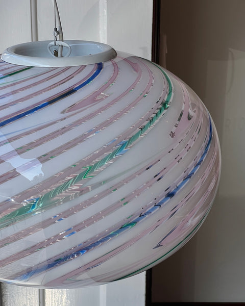 Vintage oval Murano multi-coloured/transparent ceiling lamp (D50)