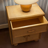 Vintage rattan side table/nightstand