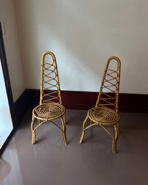 Vintage rattan/bamboo chair, Italy, 1960s (2 available)