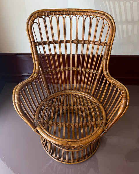 Vintage rattan Chair by Fratelli Castano