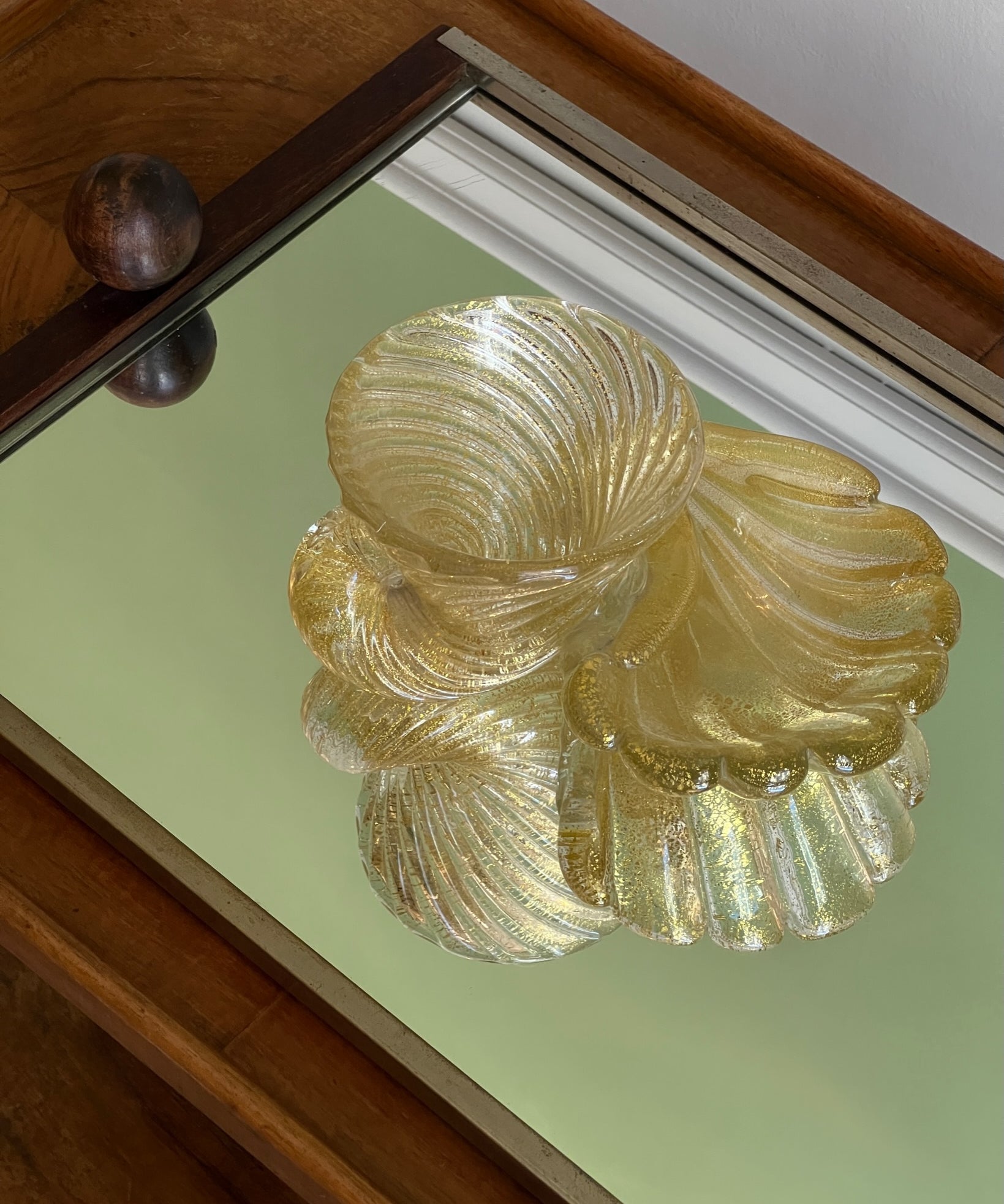 Vintage golden/clear Murano bowl