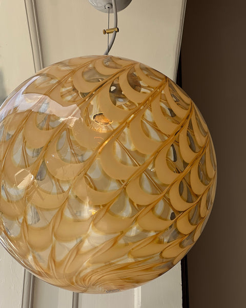 Vintage golden clear Murano ceiling lamp (D40)