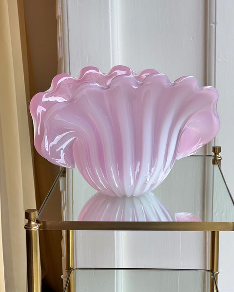 Vintage opal pink Murano shell bowl (Large)