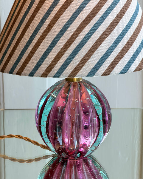 Vintage cranberry Murano table lamp (incl. lampshade)