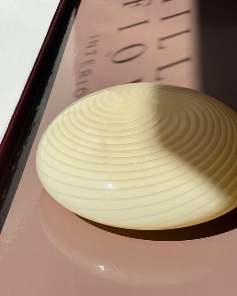 Vintage Murano yellow swirl ceiling/wall lamp (D38)