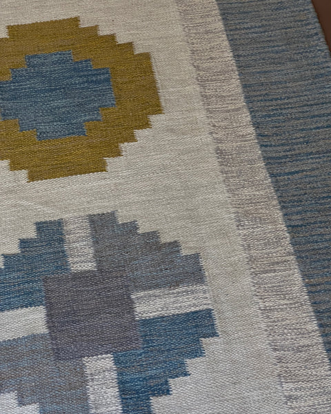 Large vintage flat weave rug