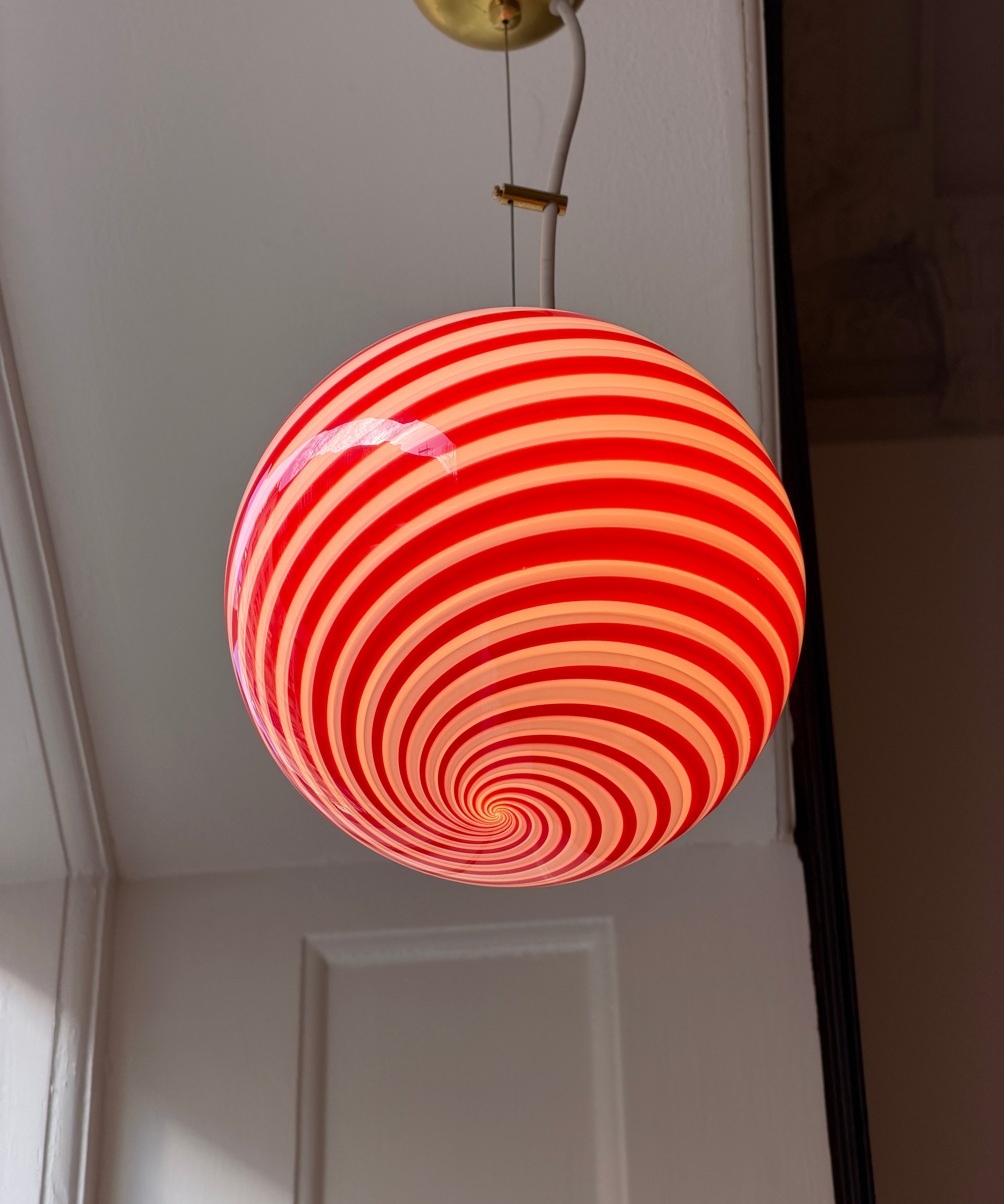 Candy ceiling lamp - Red swirl (D20)