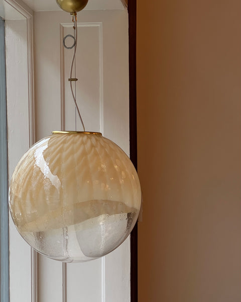 Vintage golden clear Murano ceiling lamp (D40)