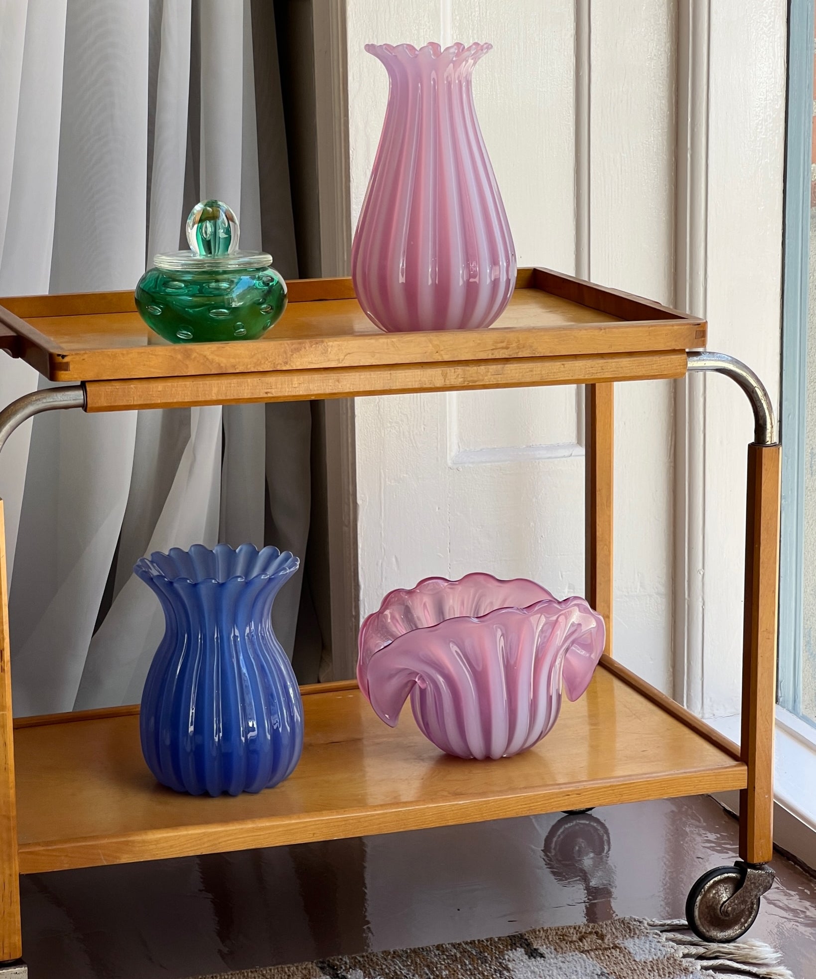 Vintage pink Murano vase