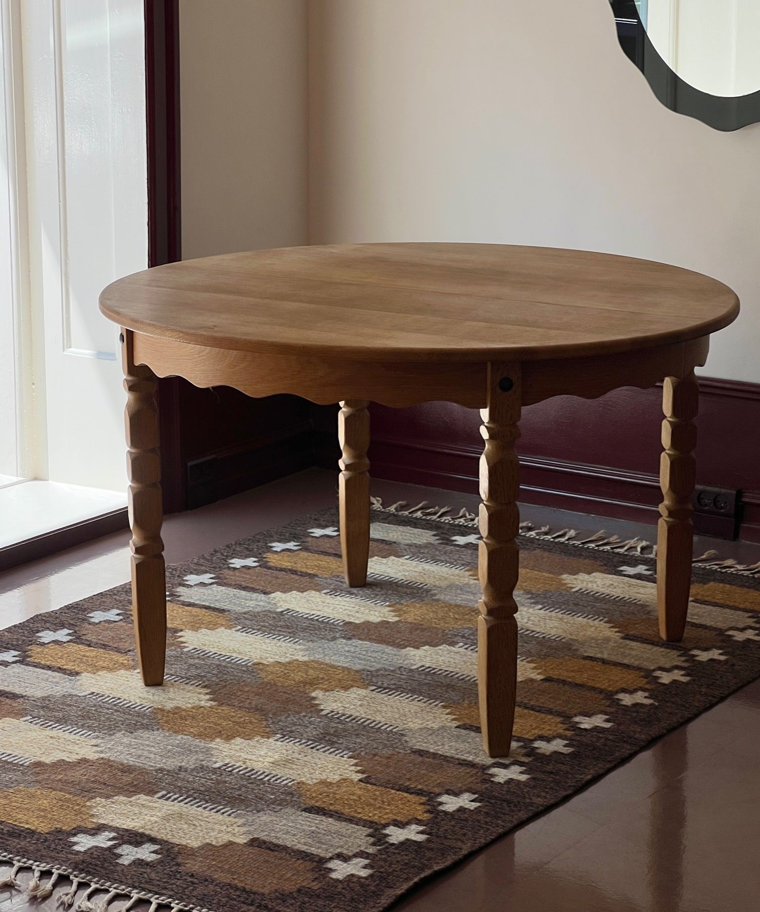 Vintage brown flat weave rug by Ulla Parkdal (UP)