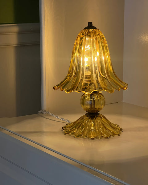 Vintage golden/clear Murano table lamp