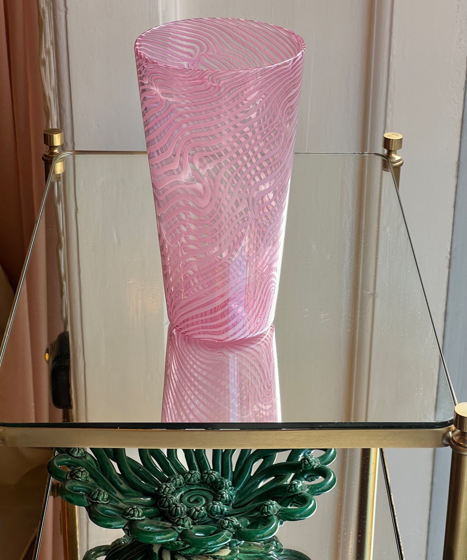 Vintage pink Murano vase