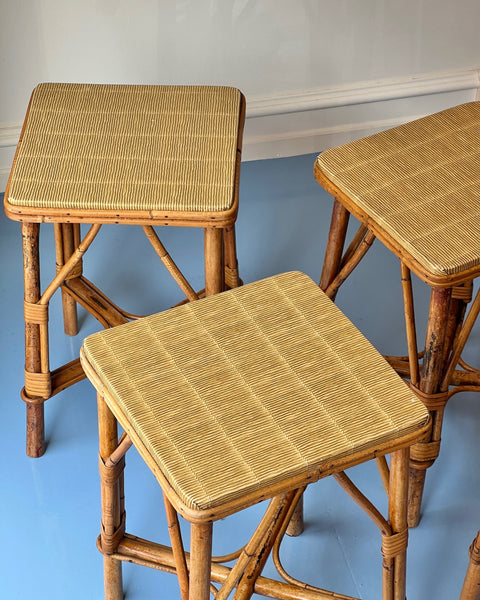Vintage small rattan side table (4 available)