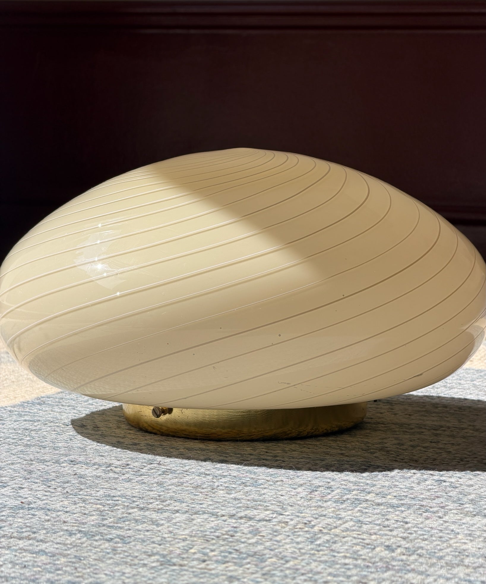 Vintage Murano cream/white swirl ceiling/wall lamp (D36)