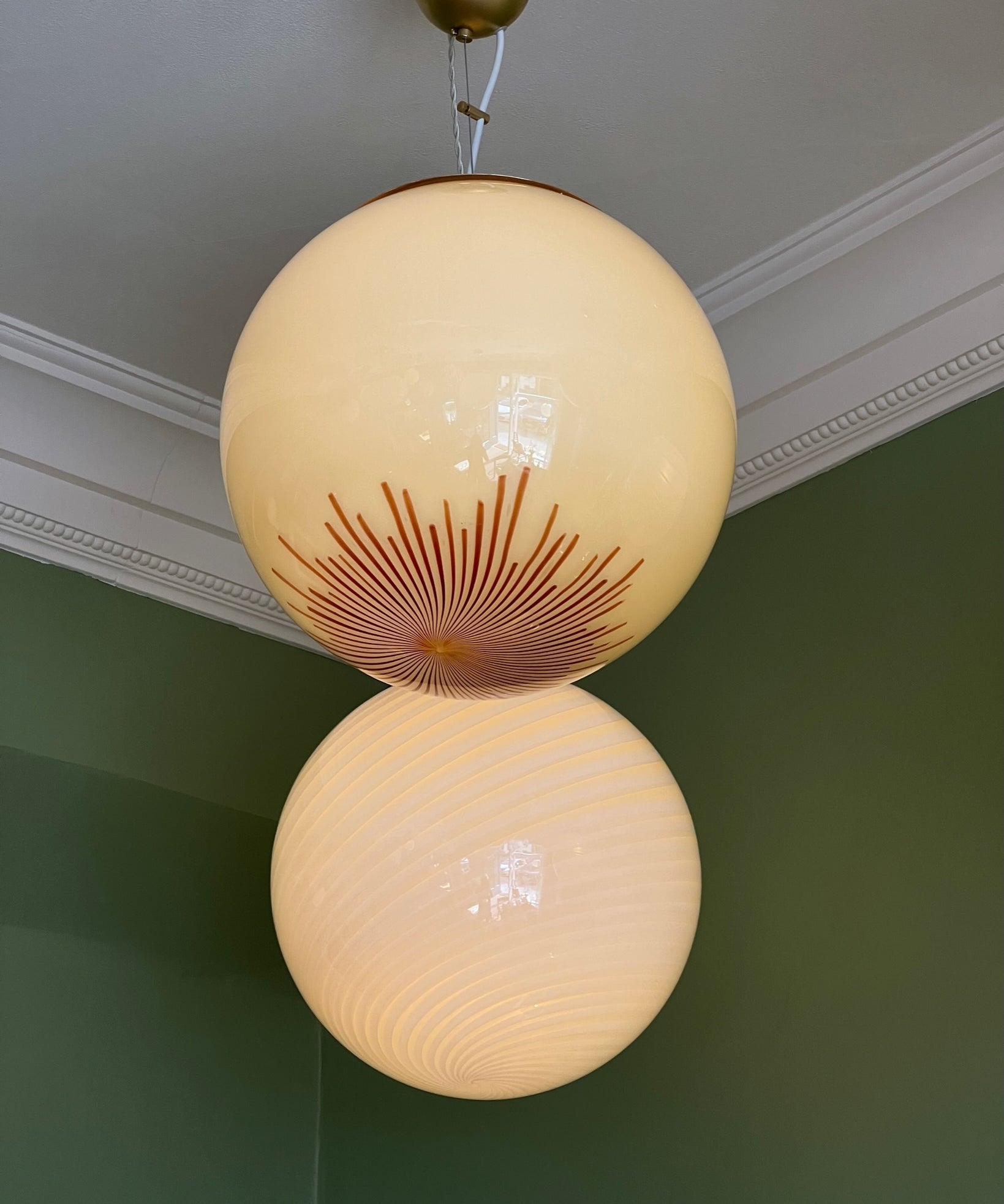 Vintage Ludovico Diaz de Santillana Murano Anemone ceiling lamp (D40)