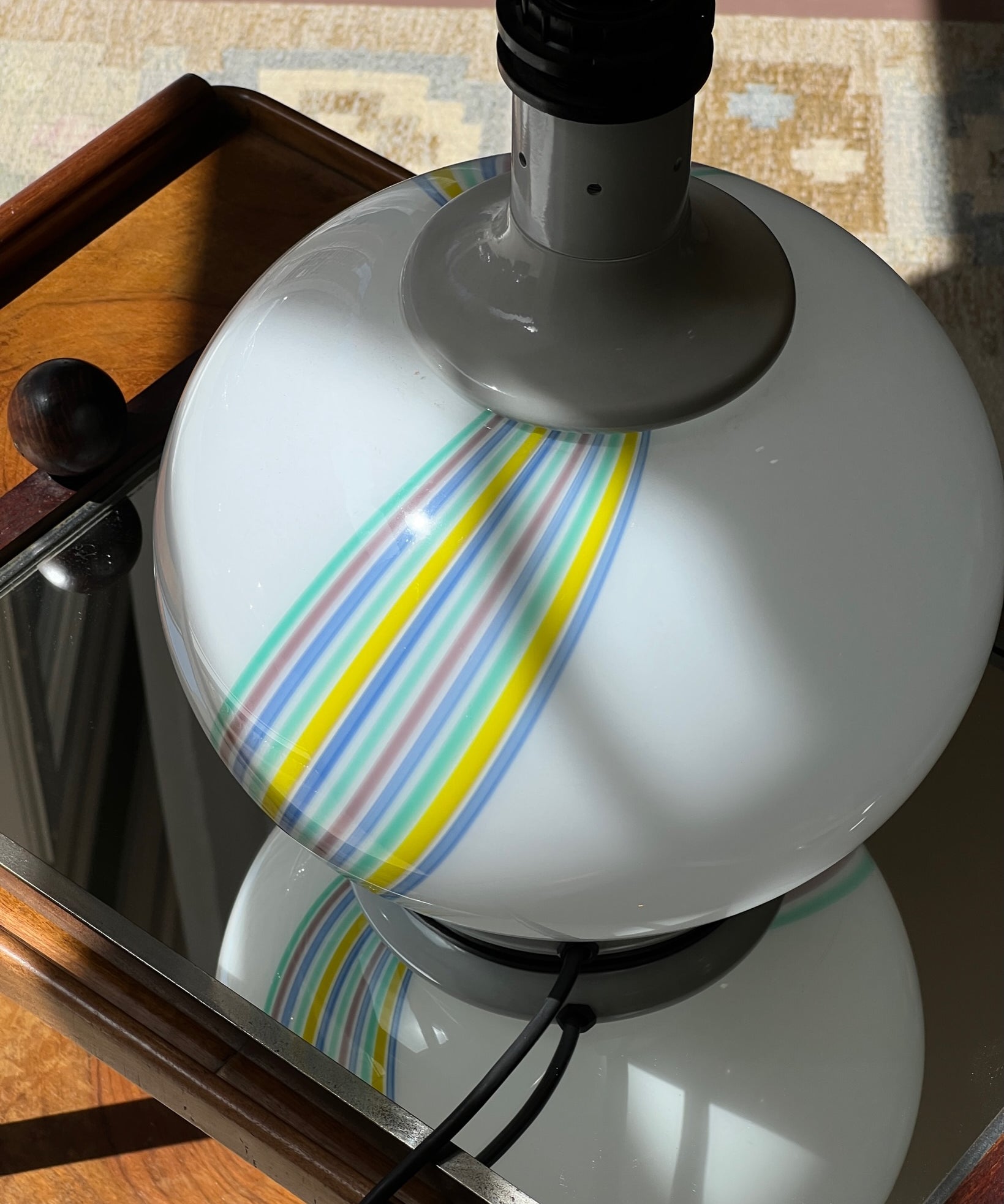 Vintage multi-coloured Murano table lamp (without shade)