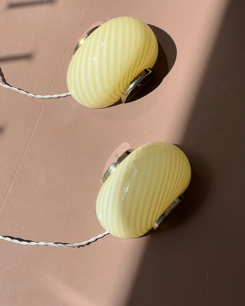 Vintage Murano yellow swirl wall lamp (2 available)
