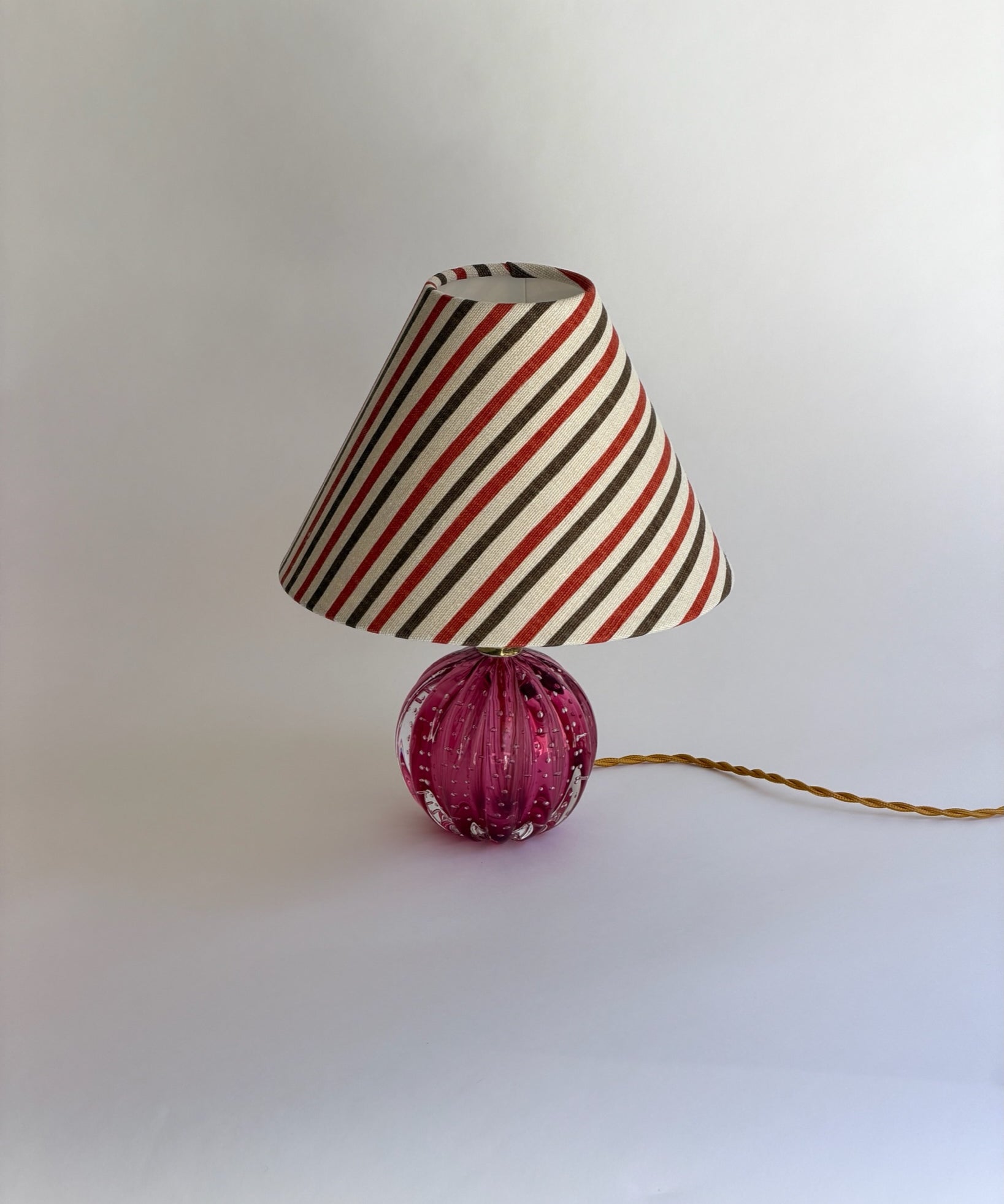 Vintage pink Murano table lamp (incl. lampshade)