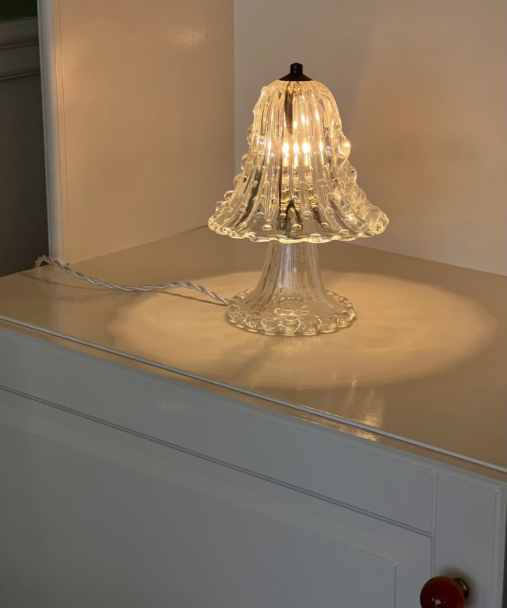 Vintage clear Murano table lamp
