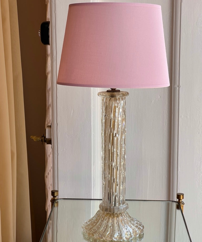 Vintage golden/clear Murano table lamp (with shade)